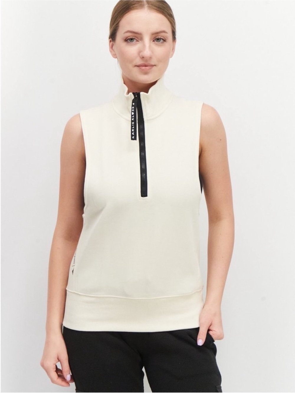 adidas x Karlie Kloss Women’s Oversize Training Vest Cream Half Zip Pullover